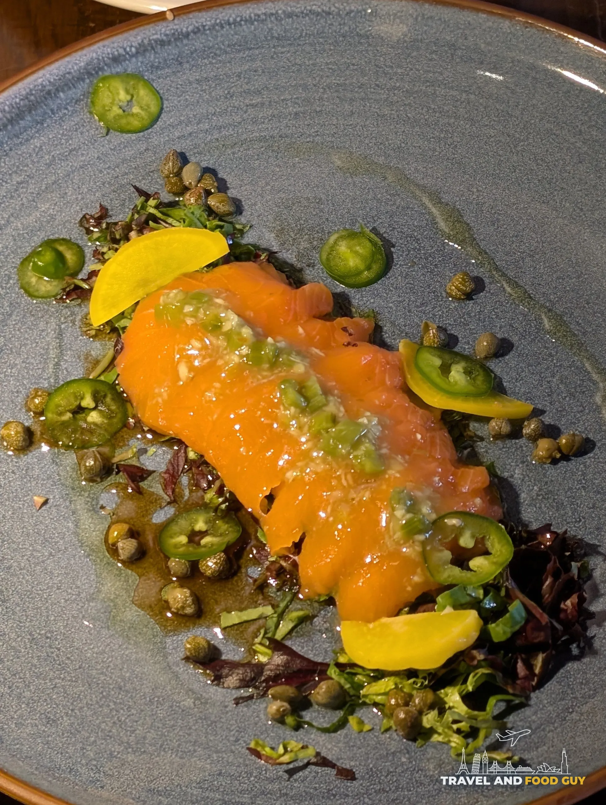 Salmon carpaccio at Sushi Plus Thai by Sensei in Palatine, Illinois