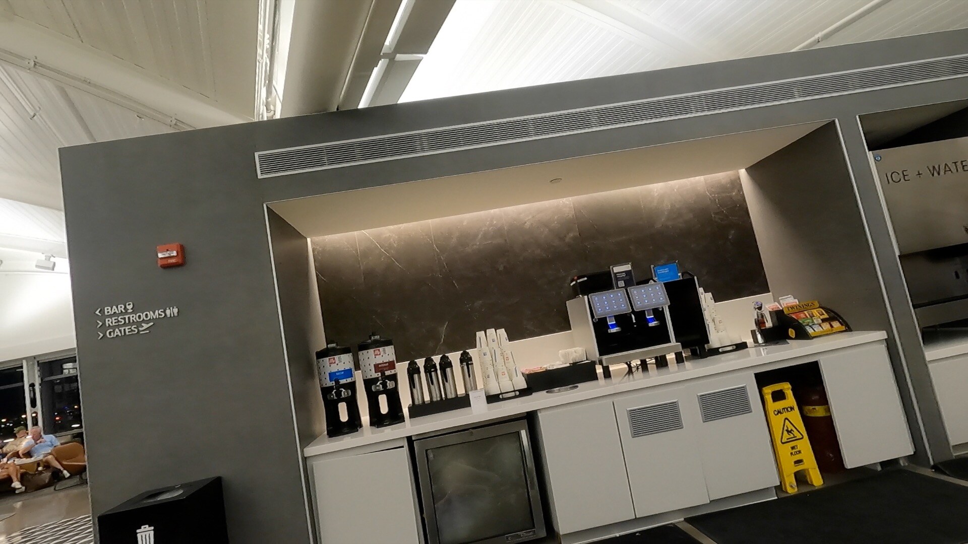 The illy coffee self-serve station at the United Club Newark