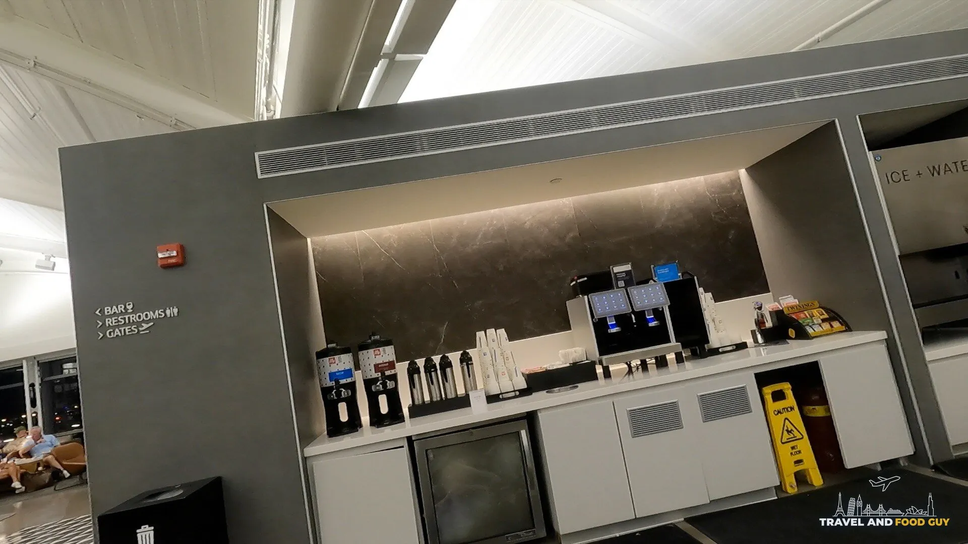 The illy coffee self-serve station at the United Club Newark Terminal C