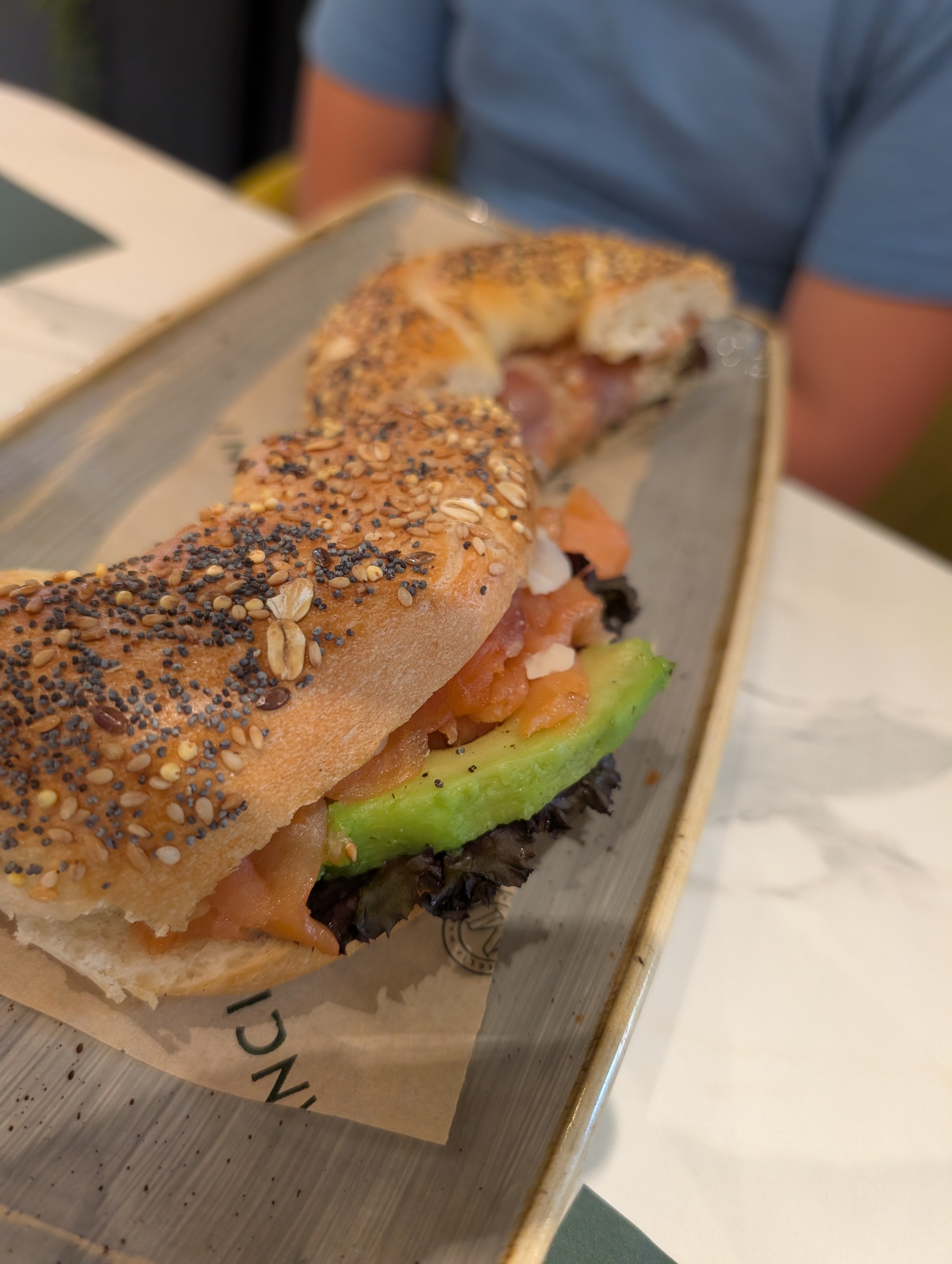 Bagel with smoked salmon and avocado at Bro Roma, Prati neighborhood, Rome