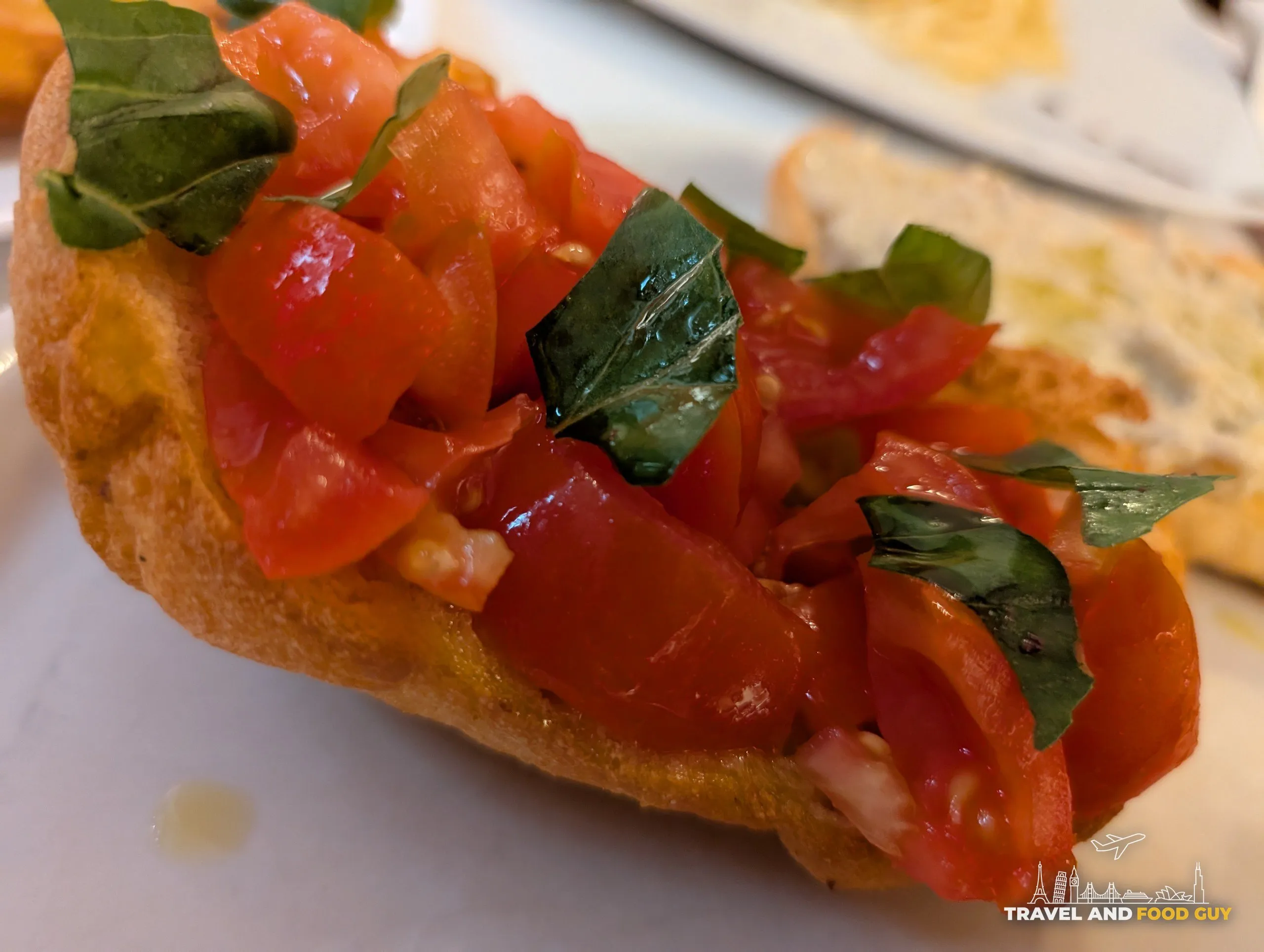 Classic bruschetta al pomodoro at Er Baretto in Monti, Rome