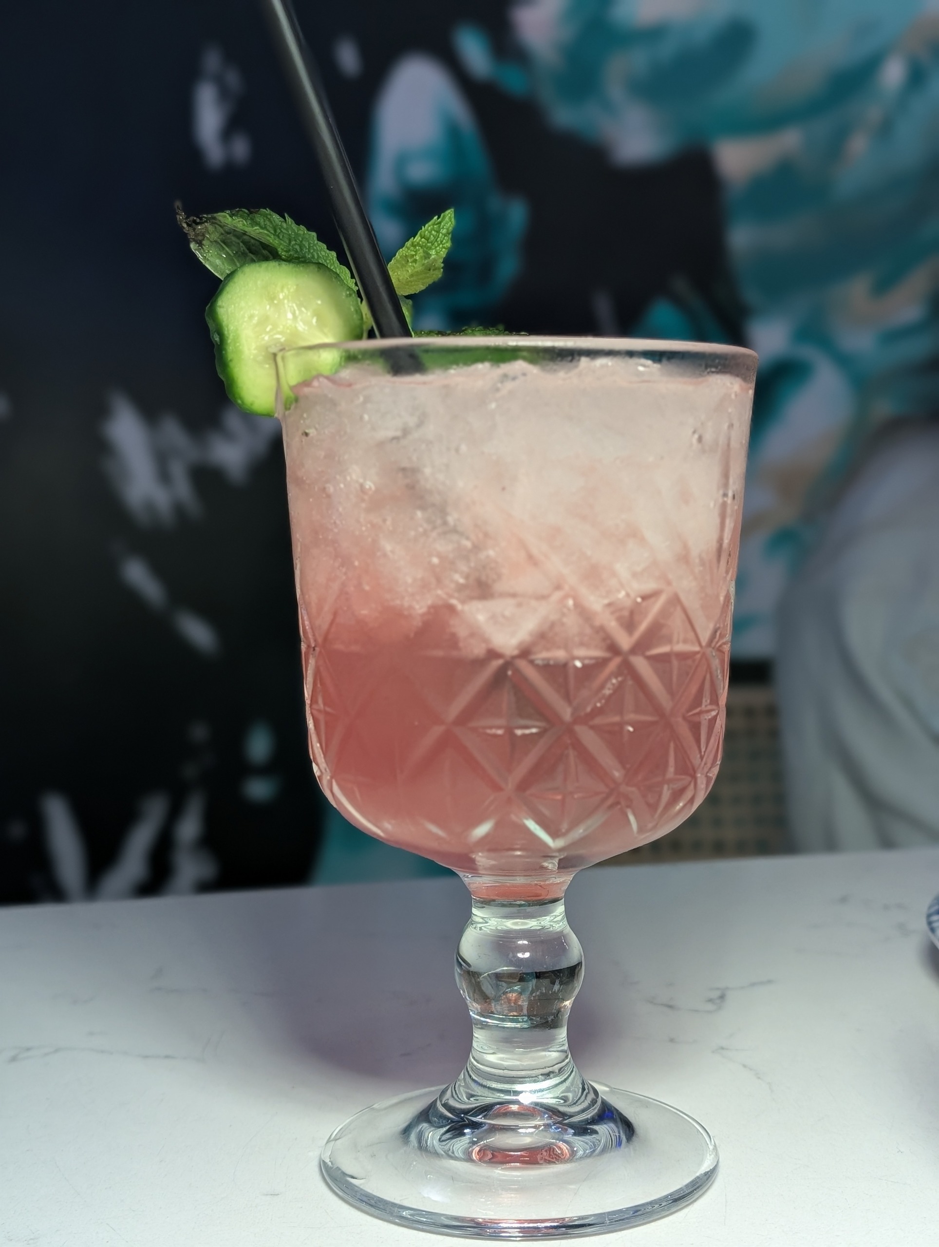 Berrymint cucumber and mint mocktail at The Foxtail on the Lake