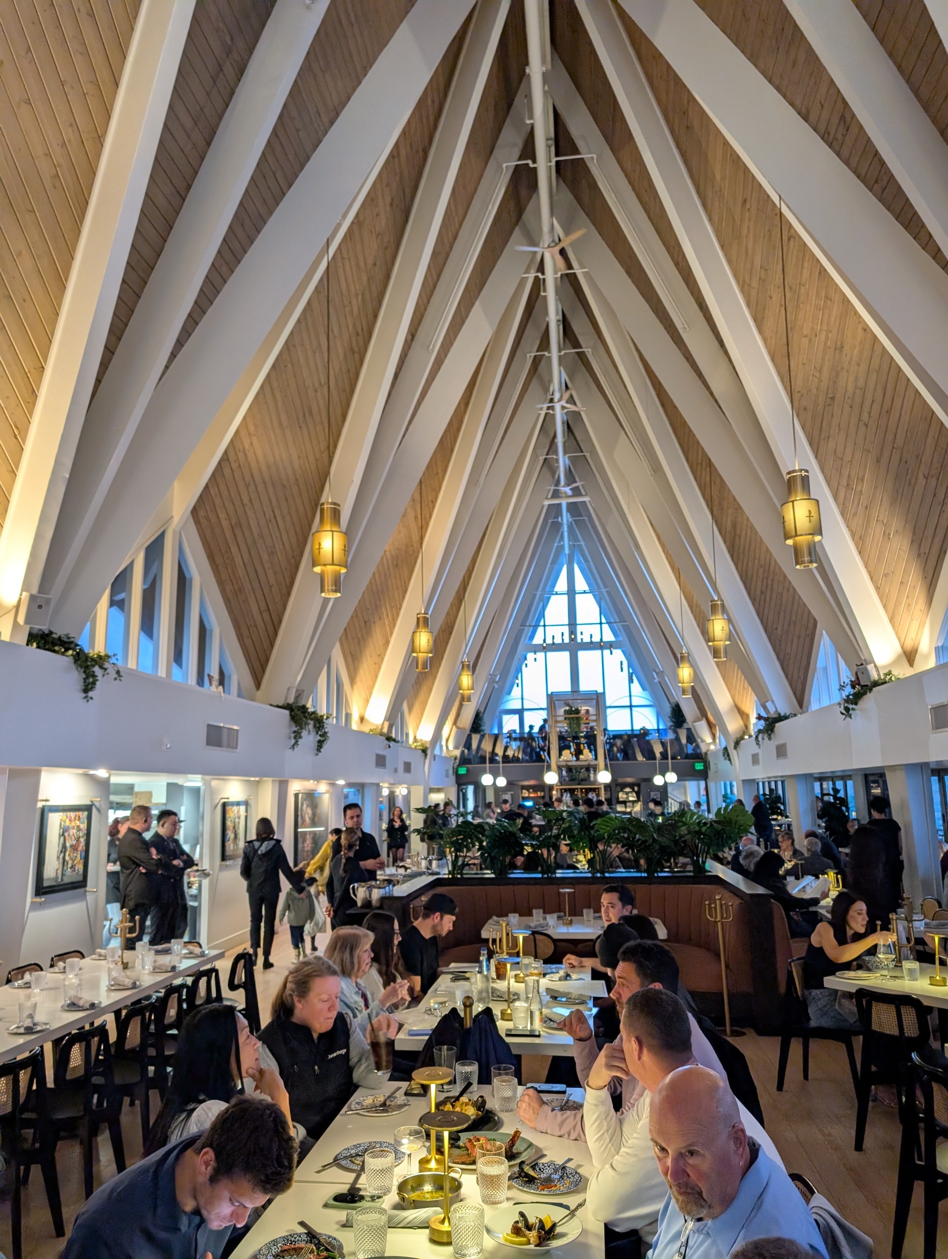 Vaulted A frame dining room at The Foxtail on the Lake