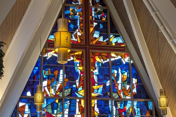 Foxtail on the Lake stained glass ceiling