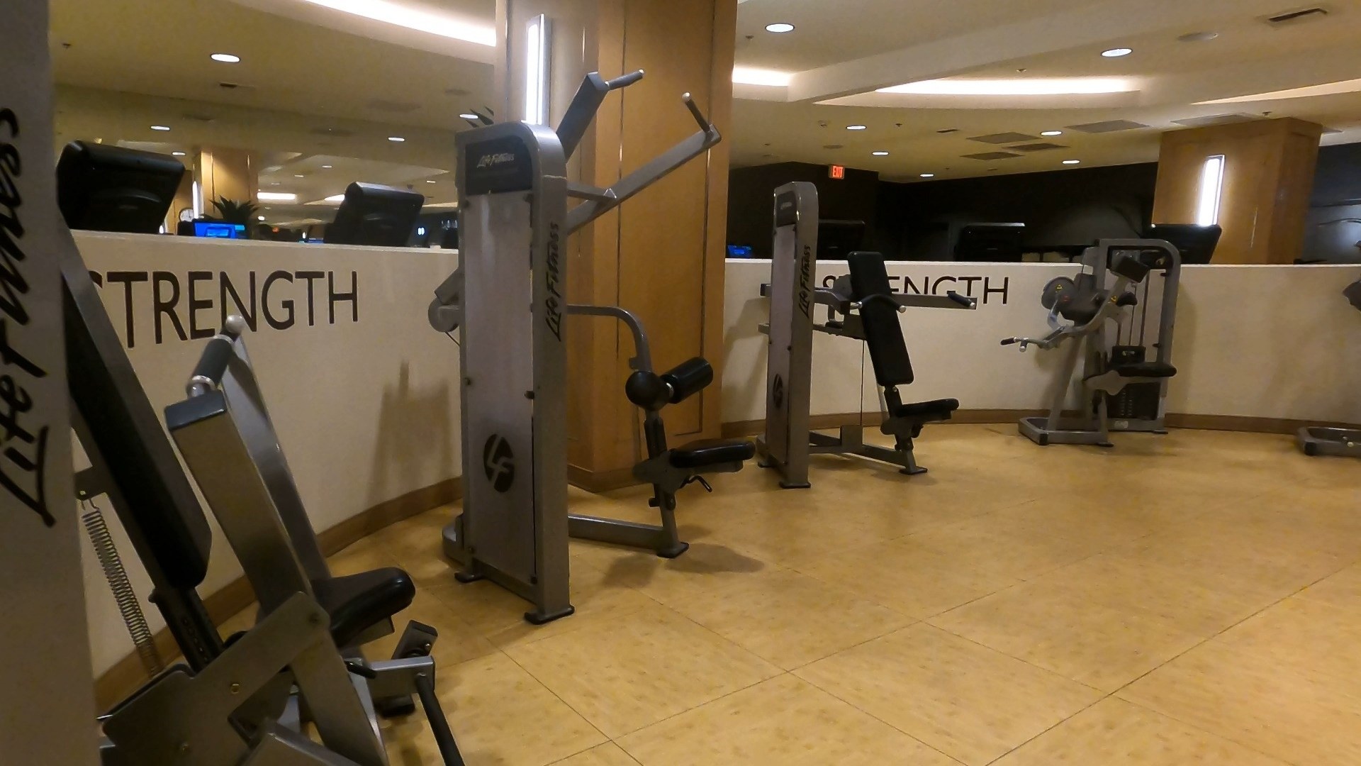 Strength training equipment in the Marriott Grand Chateau Las Vegas gym
