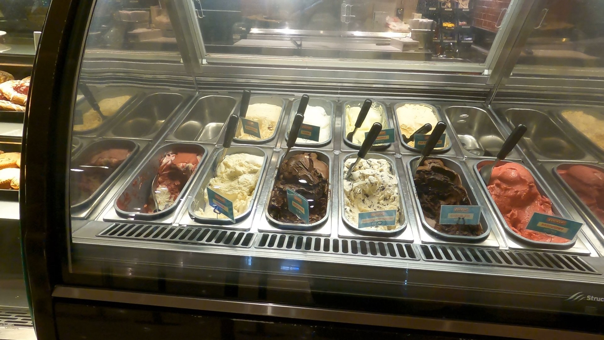 Gelato display case at the Marketplace inside the Marriott Grand Chateau Las Vegas