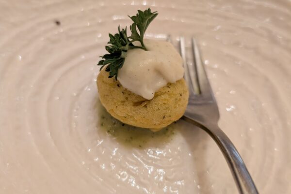 Amuse-bouche course at Ristorante Ad Hoc, Rome — fine-dining tasting menu opener