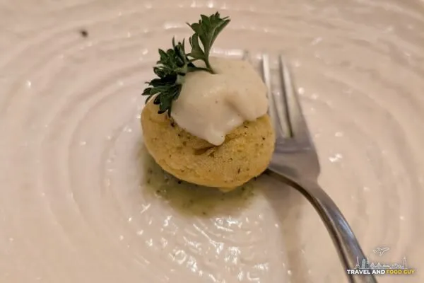Amuse-bouche course at Ristorante Ad Hoc, Rome — fine-dining tasting menu opener