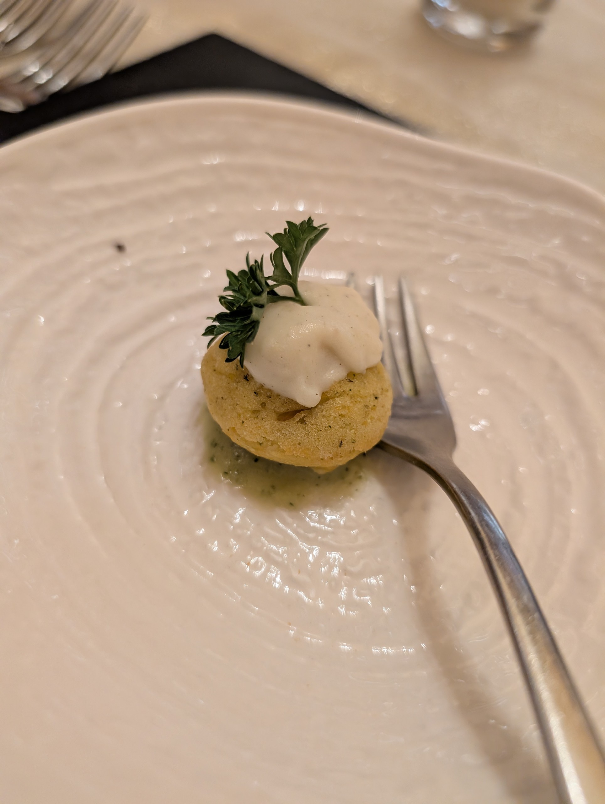 Amuse-bouche course at Ristorante Ad Hoc, Rome — fine-dining tasting menu opener