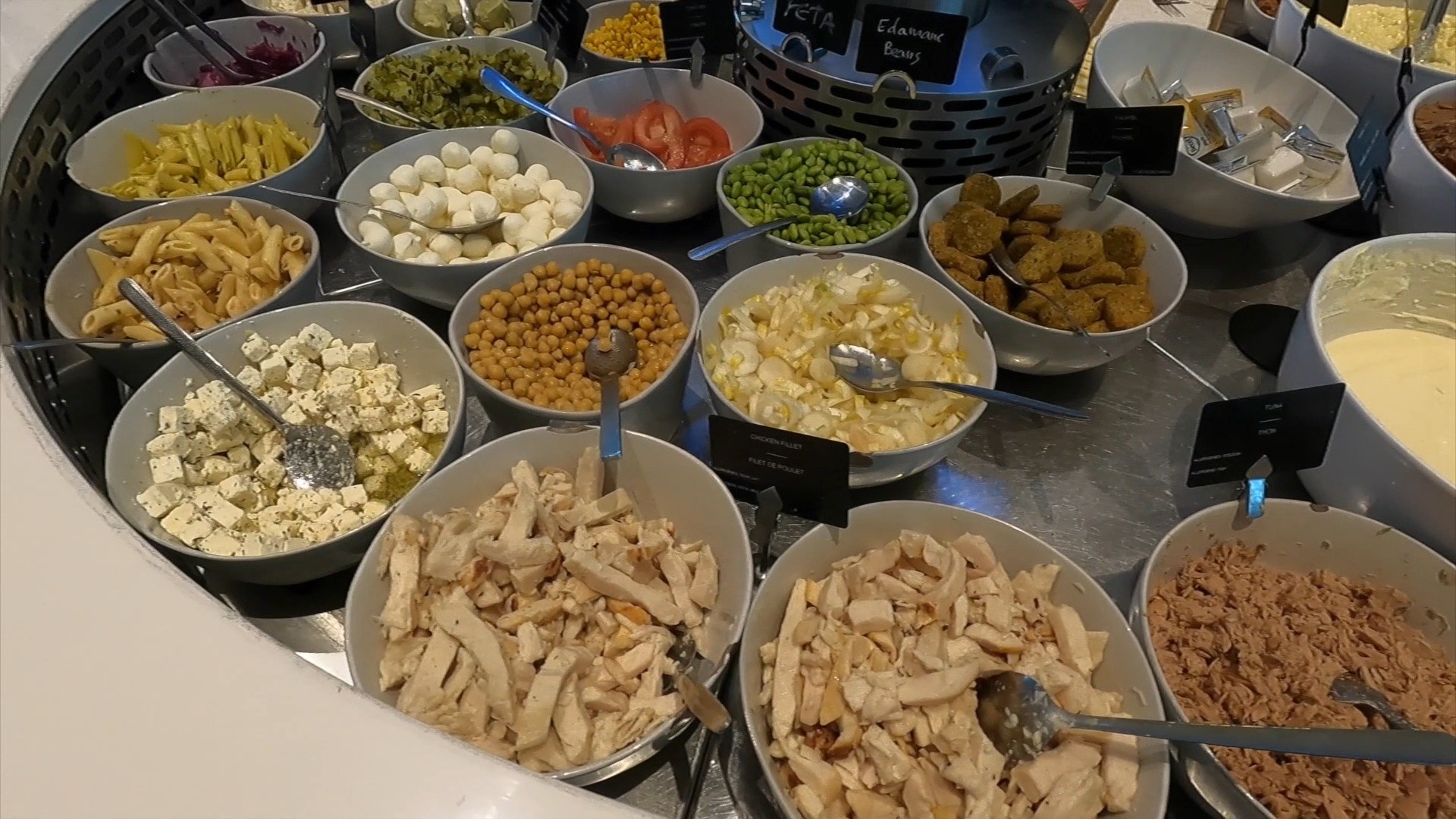 Salad bar at The Loft