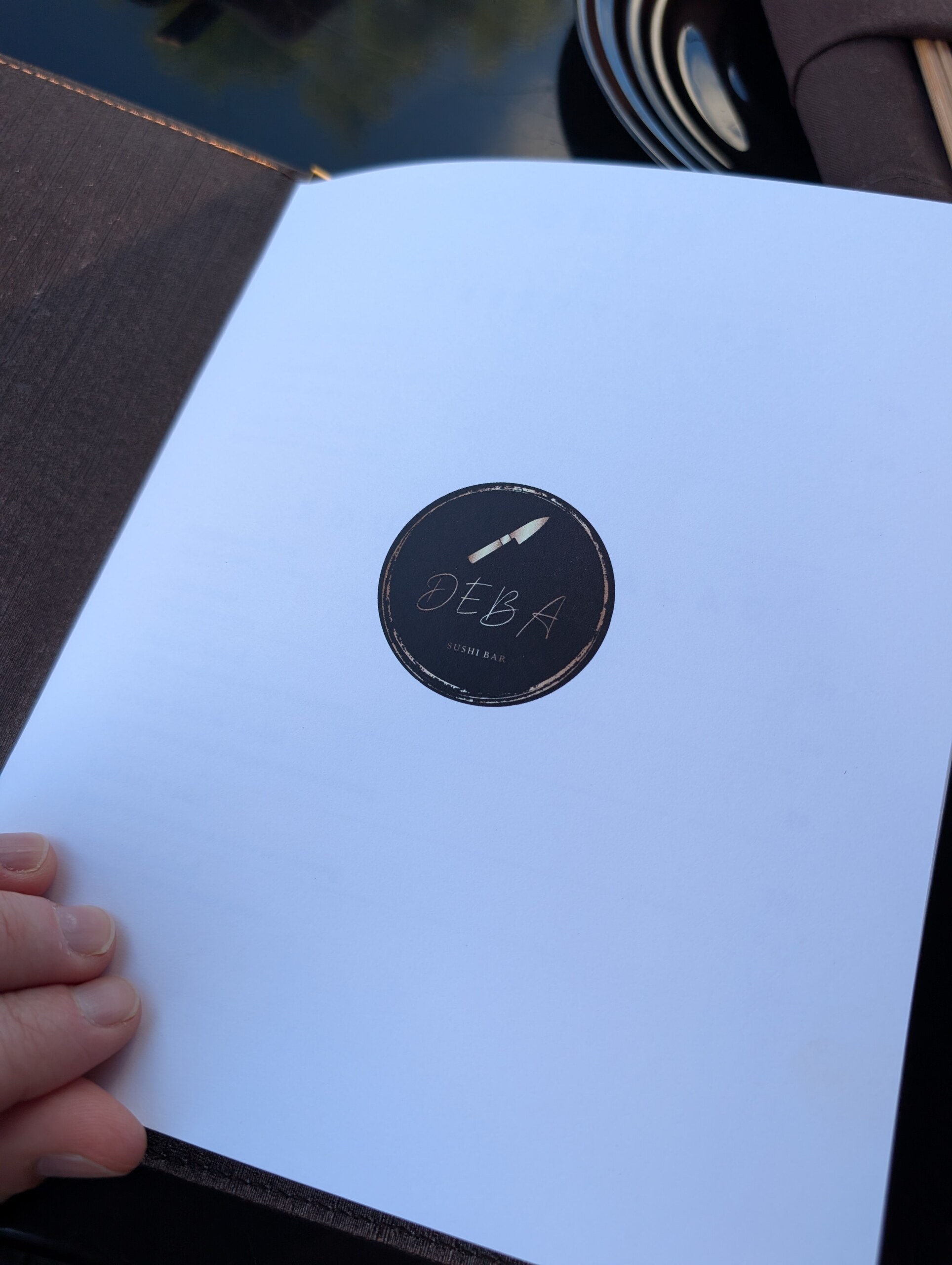 The Deba Sushi Bar menu, named for the deba filleting knife