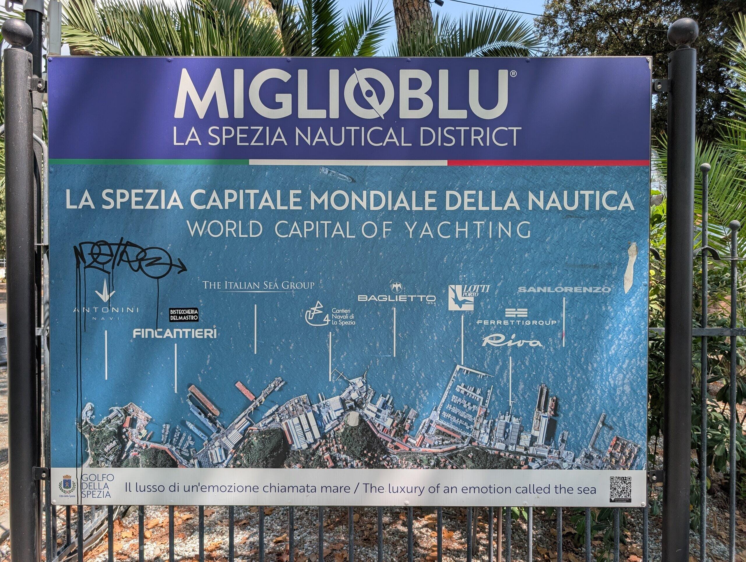 MiglioBlu La Spezia Nautical District sign