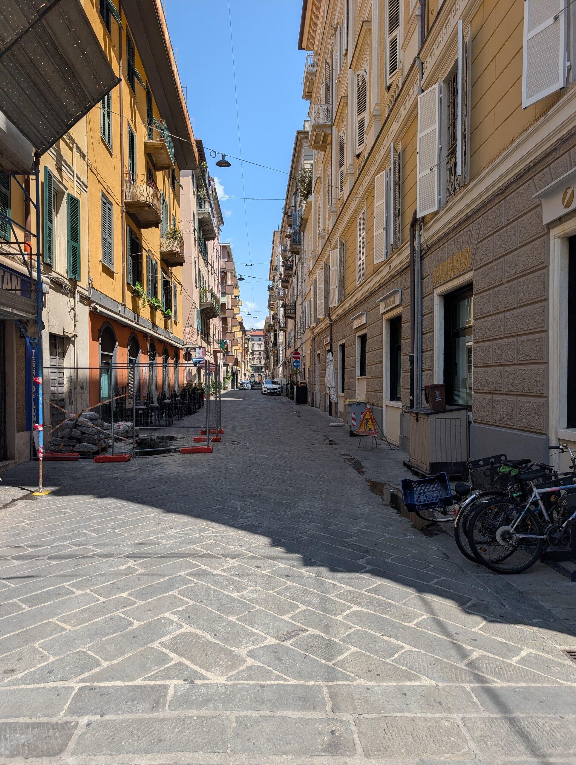 Quiet side street in the La Spezia old town