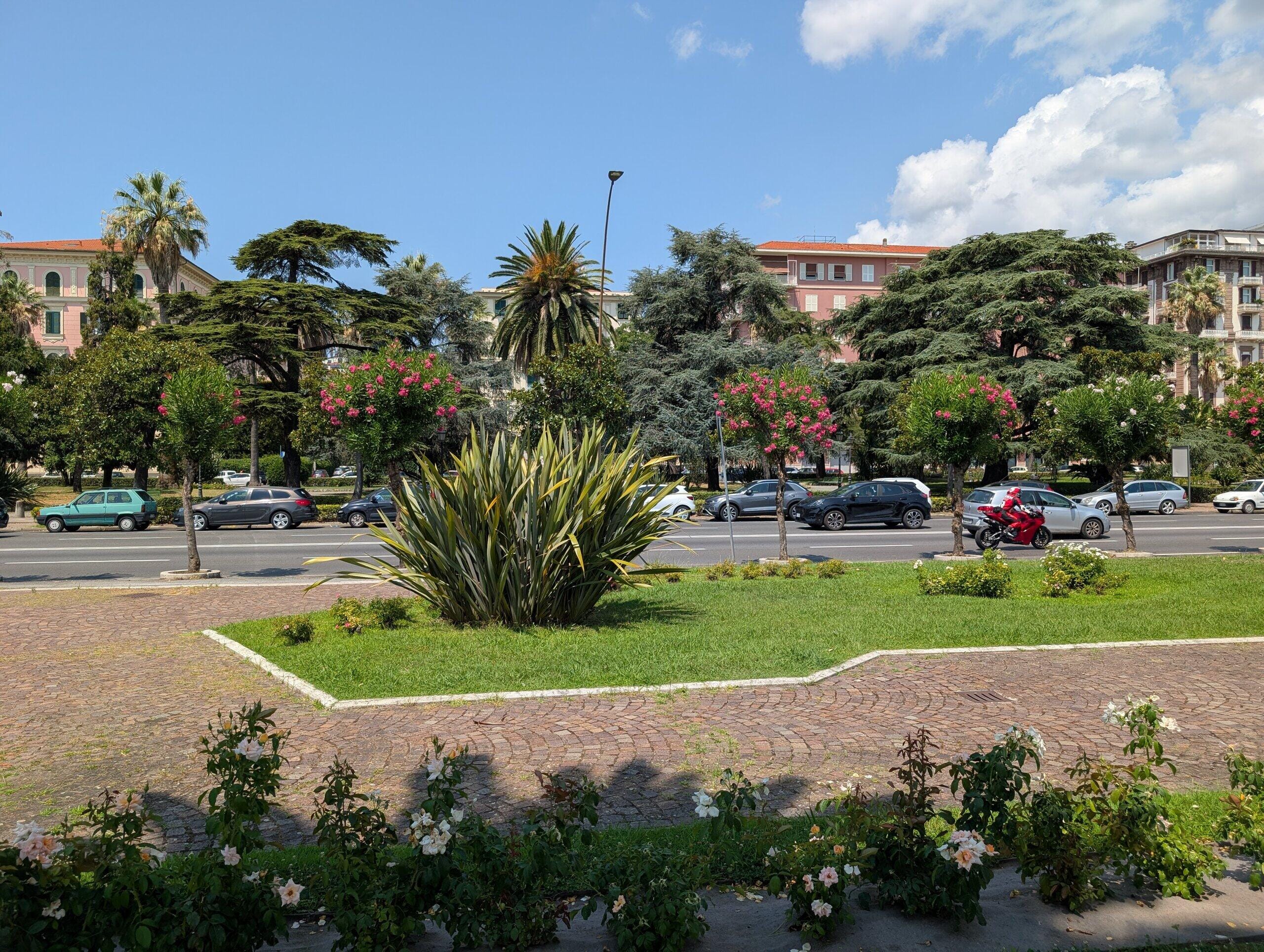 Public gardens along the La Spezia waterfront
