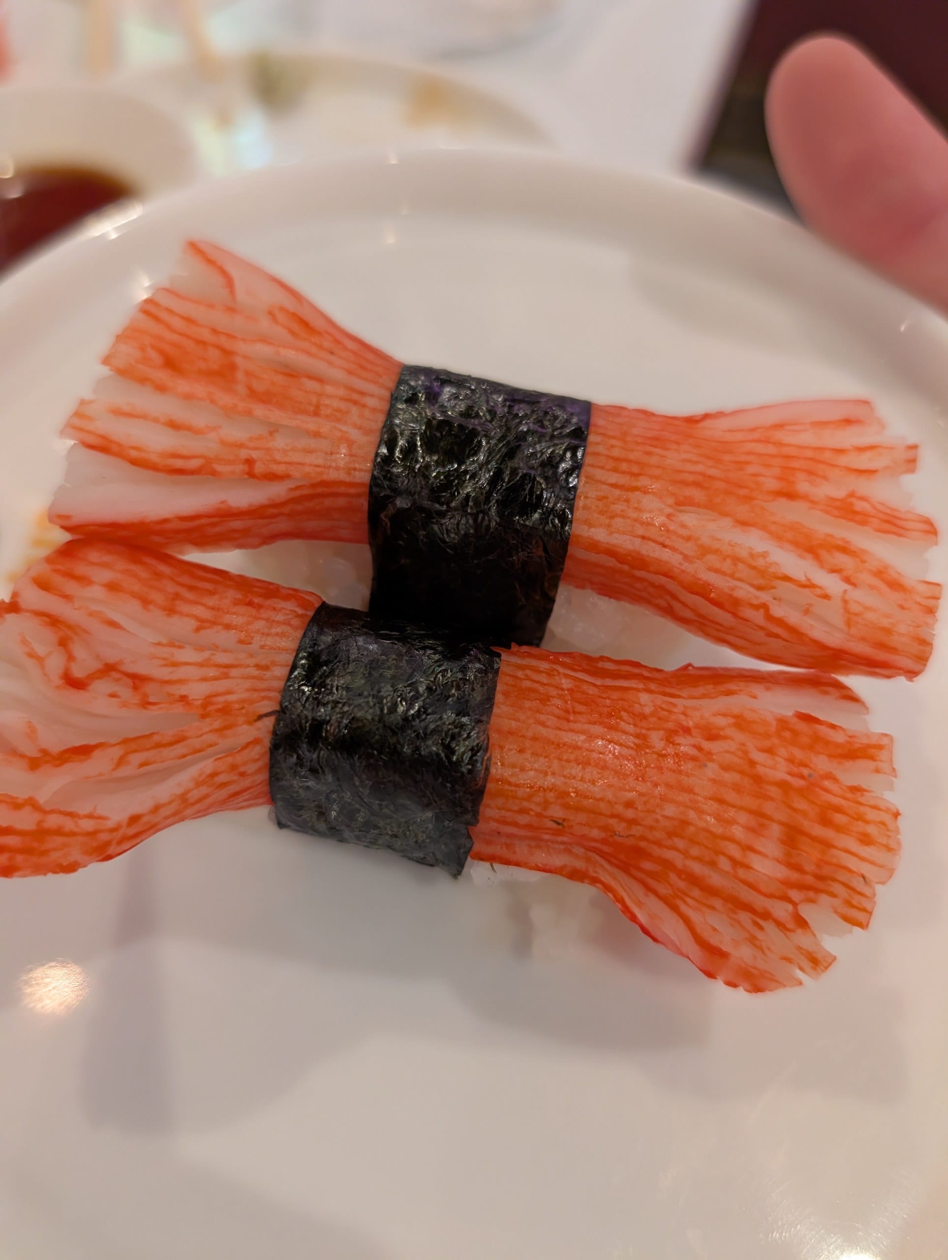 Kanikama nigiri at Sushi Plus