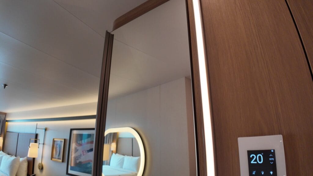 Full length mirror and lighting control panel in stateroom 14632