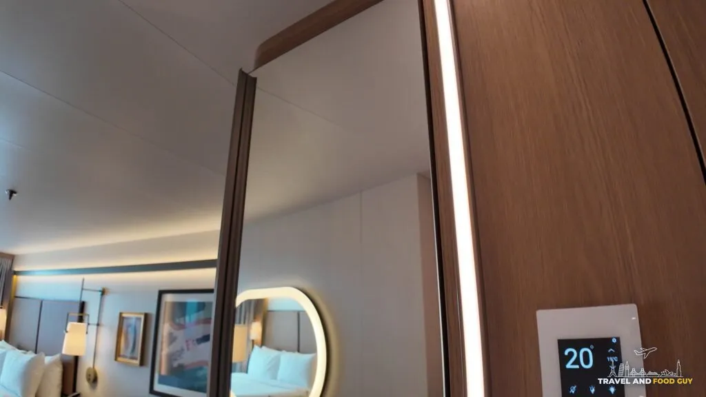 Full length mirror and lighting control panel in stateroom 14632