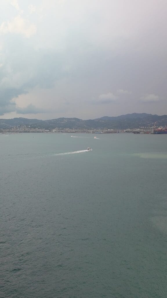 The La Spezia coastline from a deck 14 balcony on Legend of the Seas