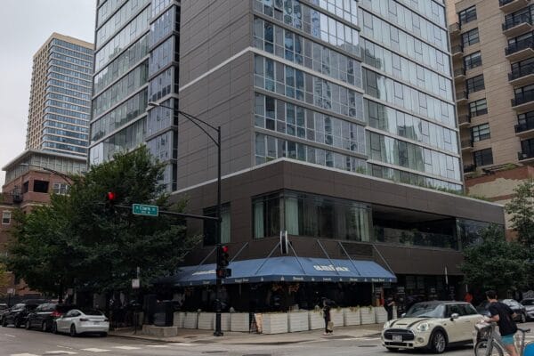 Ambar Chicago sits at the base of a River North high rise on the corner of North Clark Street and West Huron Street, the former Etta space.