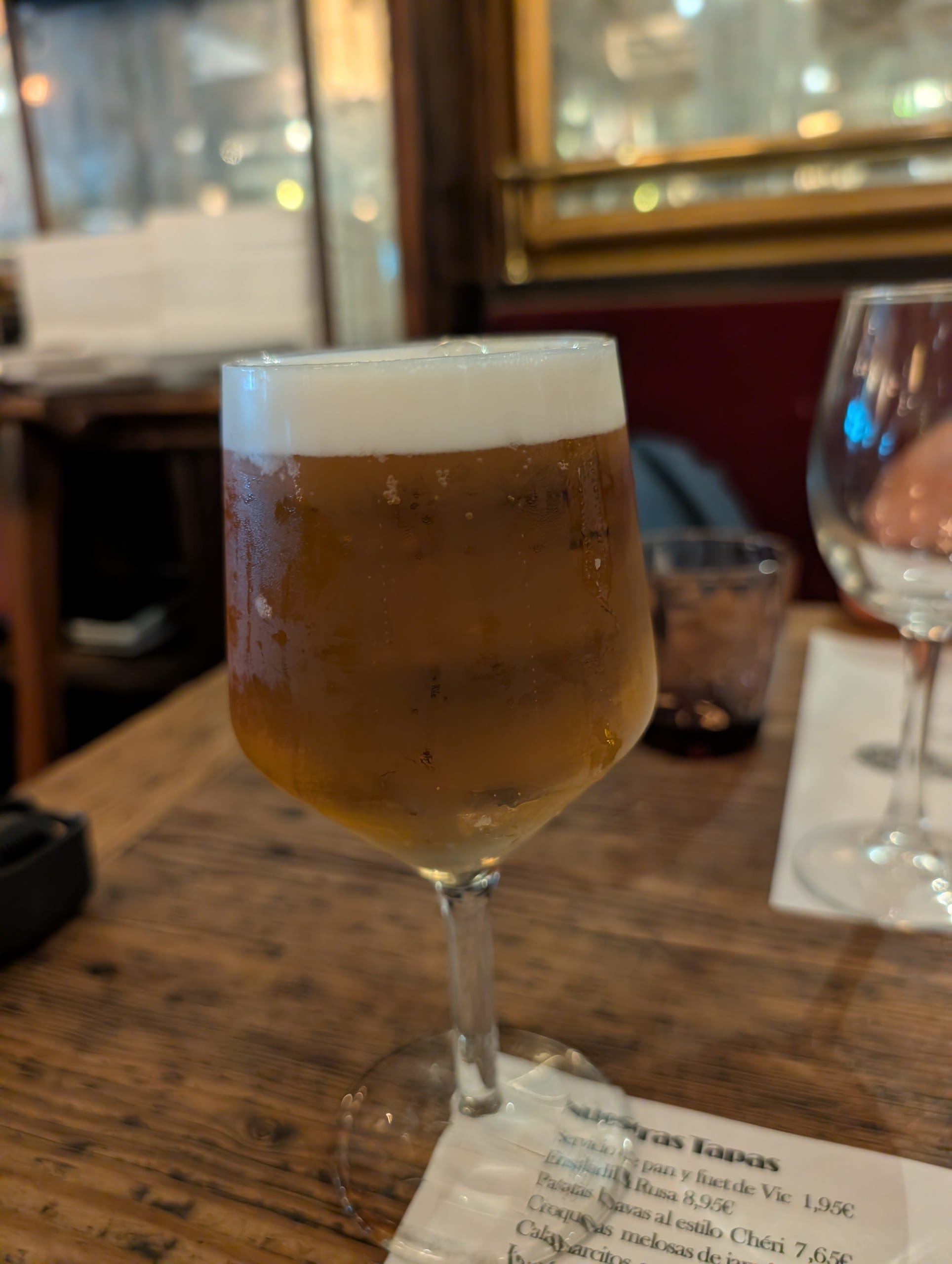 An ice cold beer at Cheri Barcelona, 3,50 euros