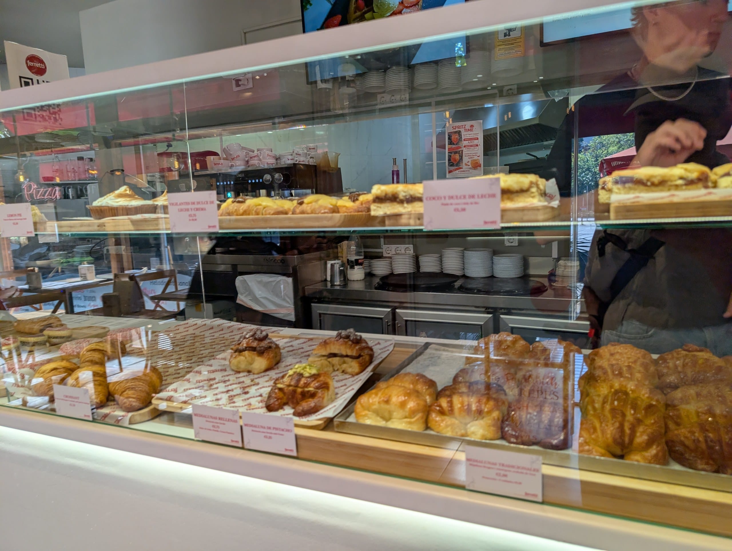 The pastry and croissant counter inside Ferretti Poble Nou in Barcelona