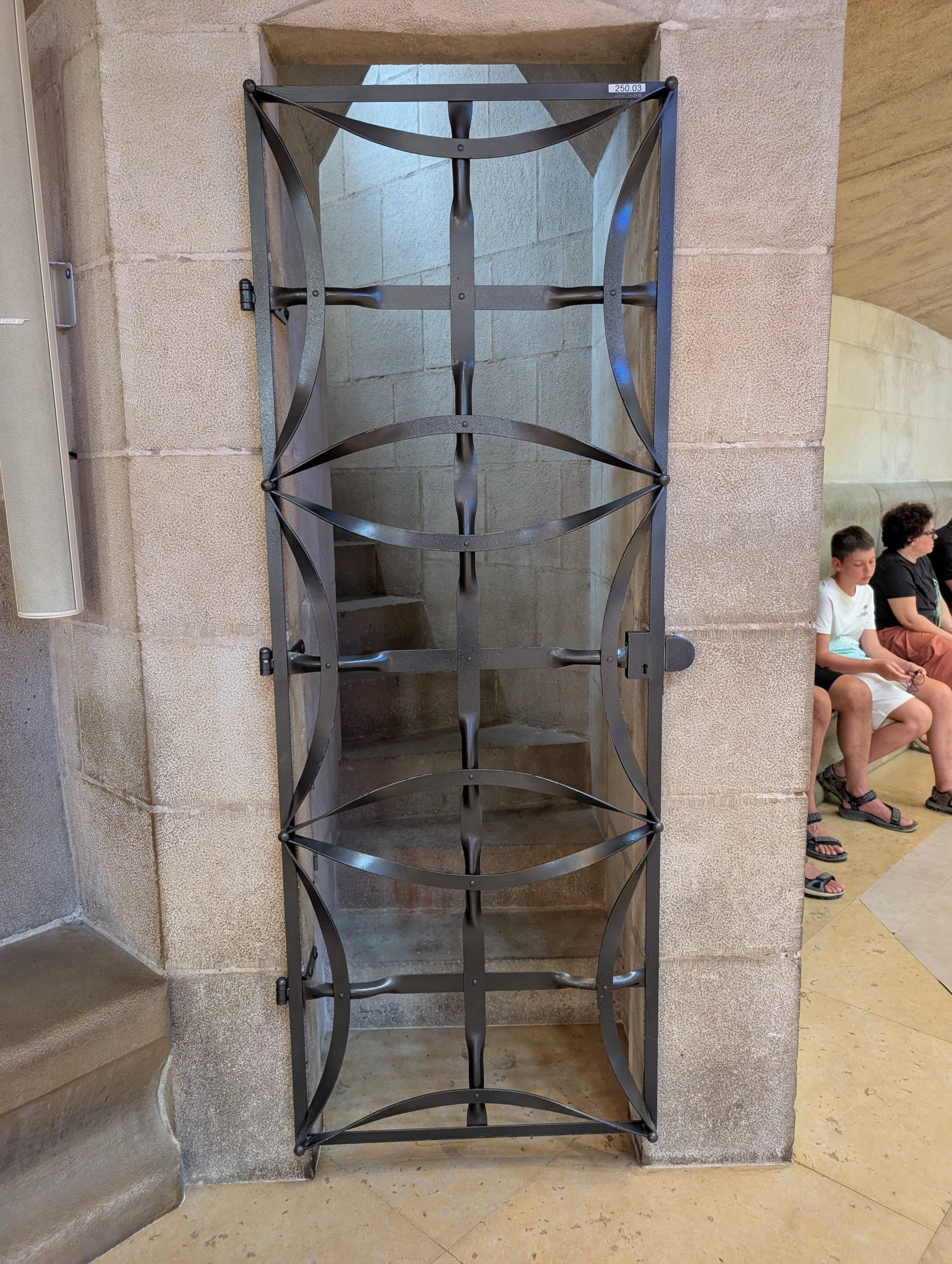 Gaudi ironwork on a door inside the Sagrada Familia