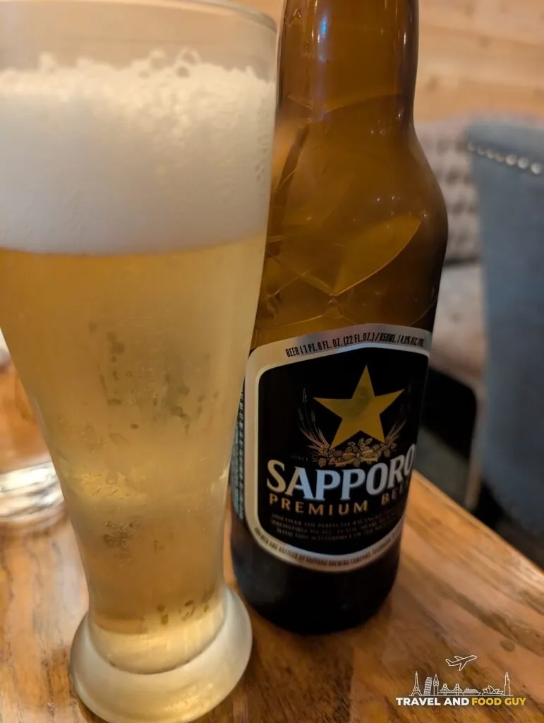 A large Sapporo poured into a tall glass at Kaido.