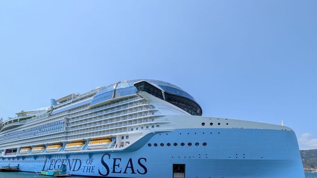 Legend of the Seas seen from a tender in La Spezia