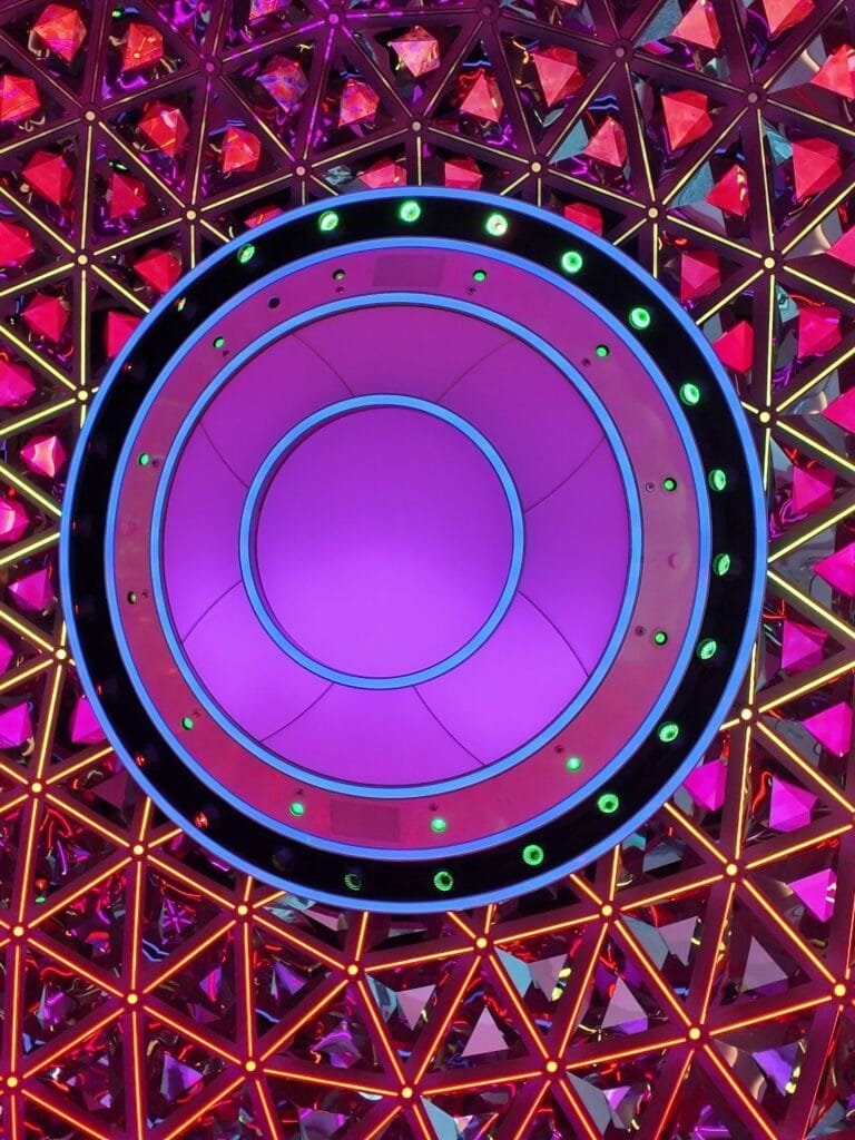 The Pearl, the three deck tall LED sphere on Legend of the Seas