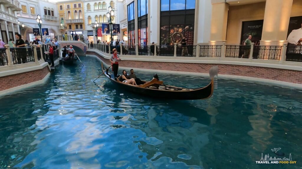 A gondola on the indoor Grand Canal at the Venetian in Las Vegas